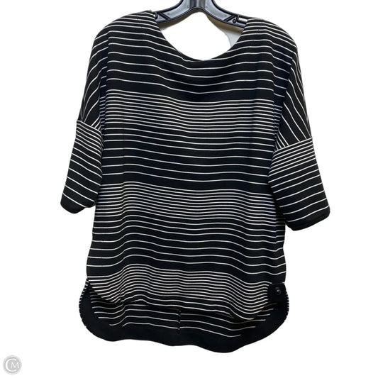 Top Short Sleeve By Max Studio In Black & White, Size: L