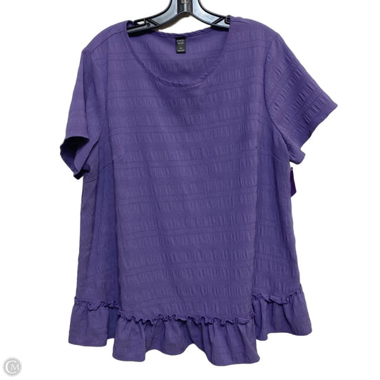 Top Short Sleeve By Emery Rose In Purple, Size: 1x