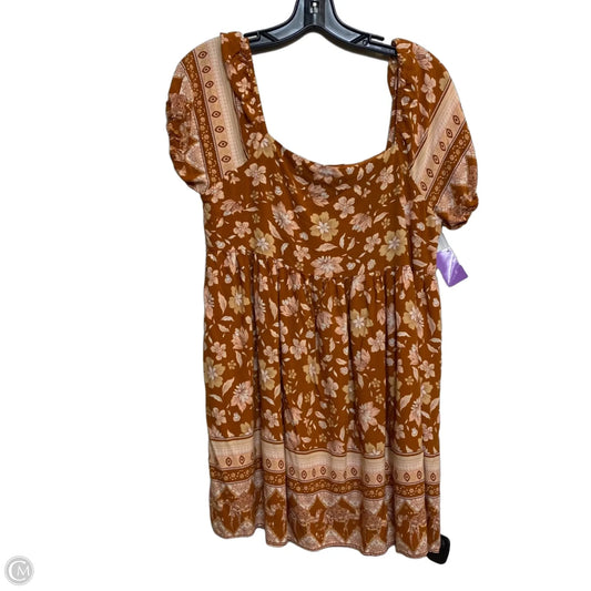 Dress Casual Short By Pink Lily In Brown, Size: M