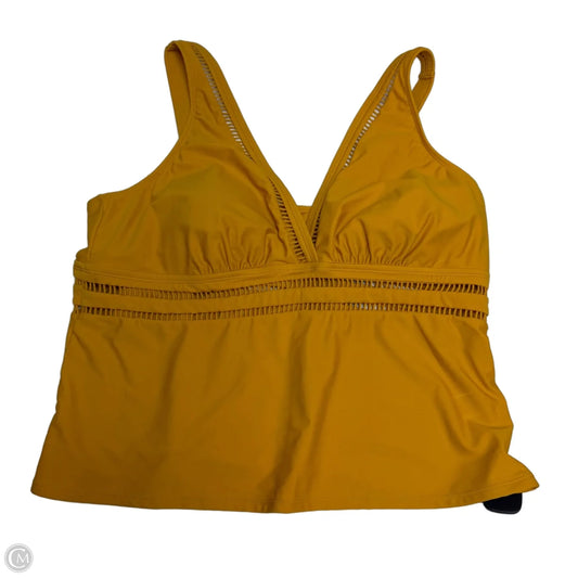 Swimsuit Top By Time And Tru In Yellow, Size: 2x