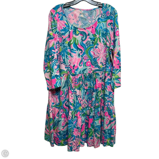 Dress Designer By Lilly Pulitzer In Green & Pink, Size: Xxl