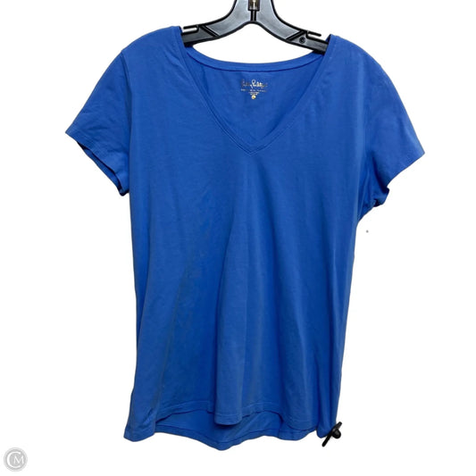 Top Short Sleeve Designer By Lilly Pulitzer In Blue, Size: Xl