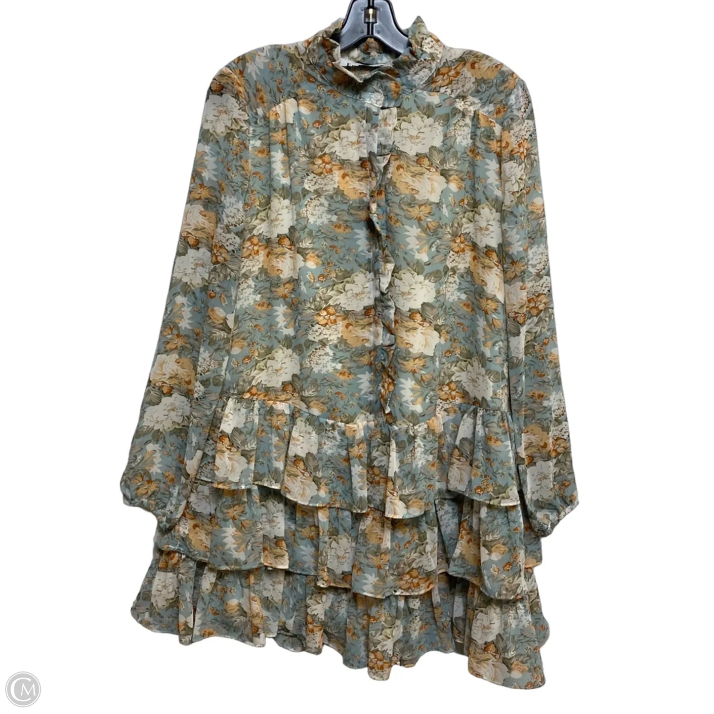 Dress Casual Short By En Saison In Blue & Orange, Size: S