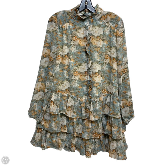 Dress Casual Short By En Saison In Blue & Orange, Size: S