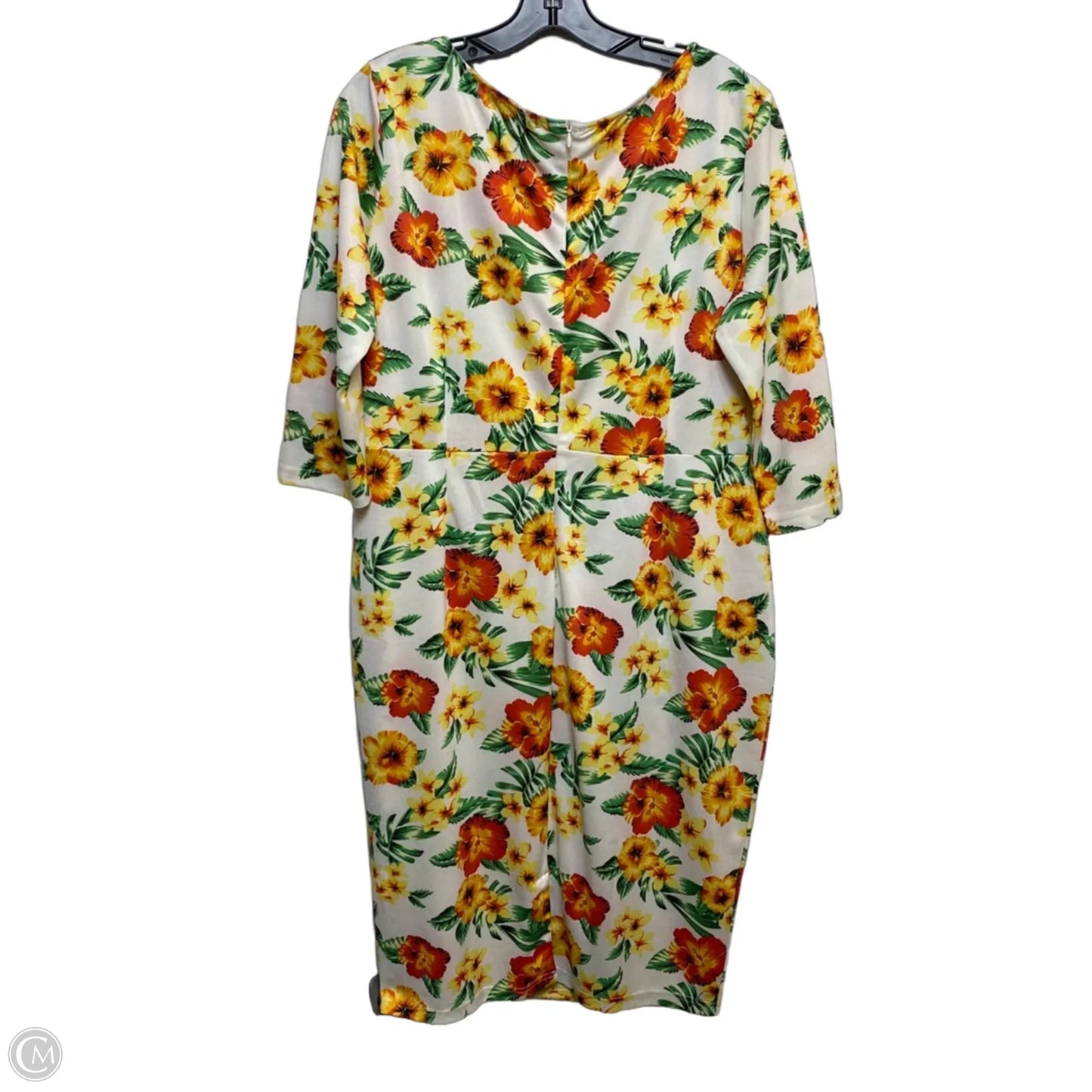 Dress Casual Midi By Viwenni In White & Yellow, Size: Xxl