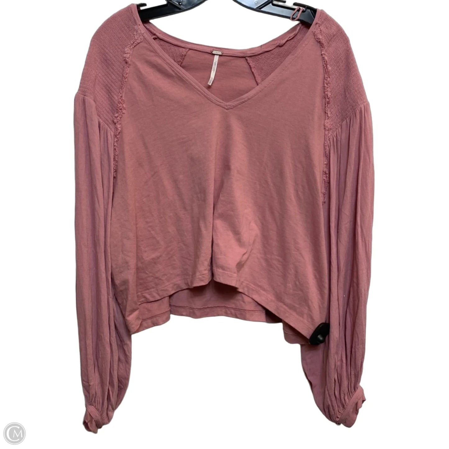 Top Long Sleeve By Free People In Pink, Size: S