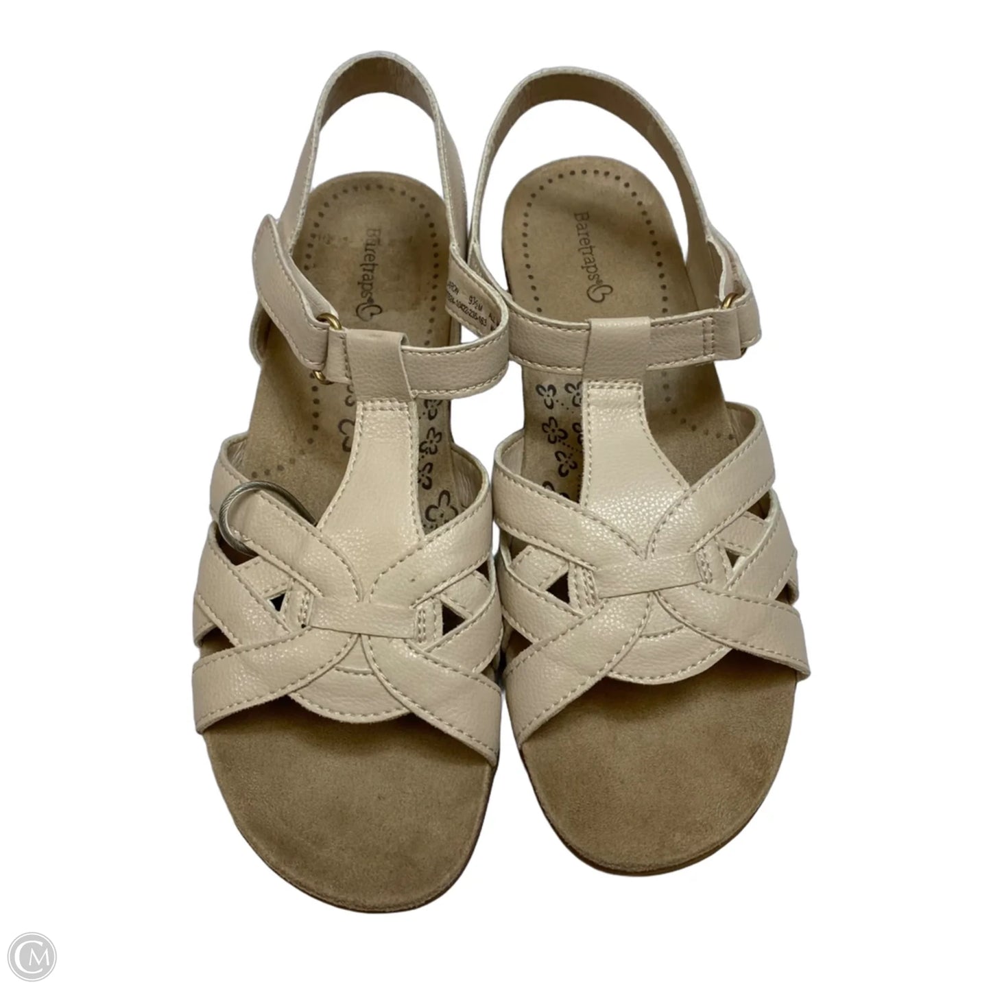 Sandals Heels Wedge By Bare Traps In Cream, Size: 9.5