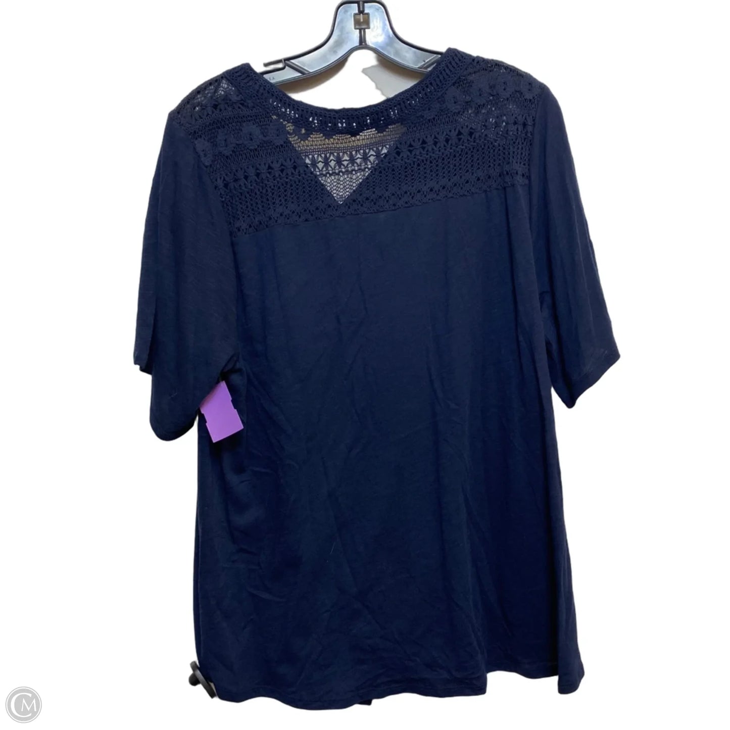 Top Short Sleeve By Cato In Blue, Size: L