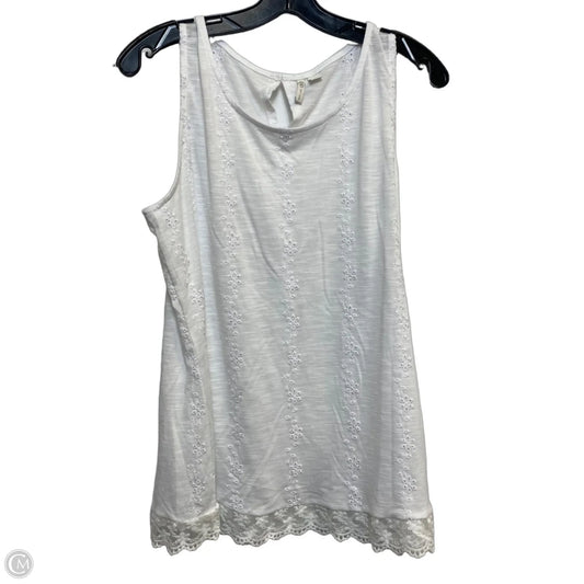 Top Sleeveless By Cato In White, Size: L