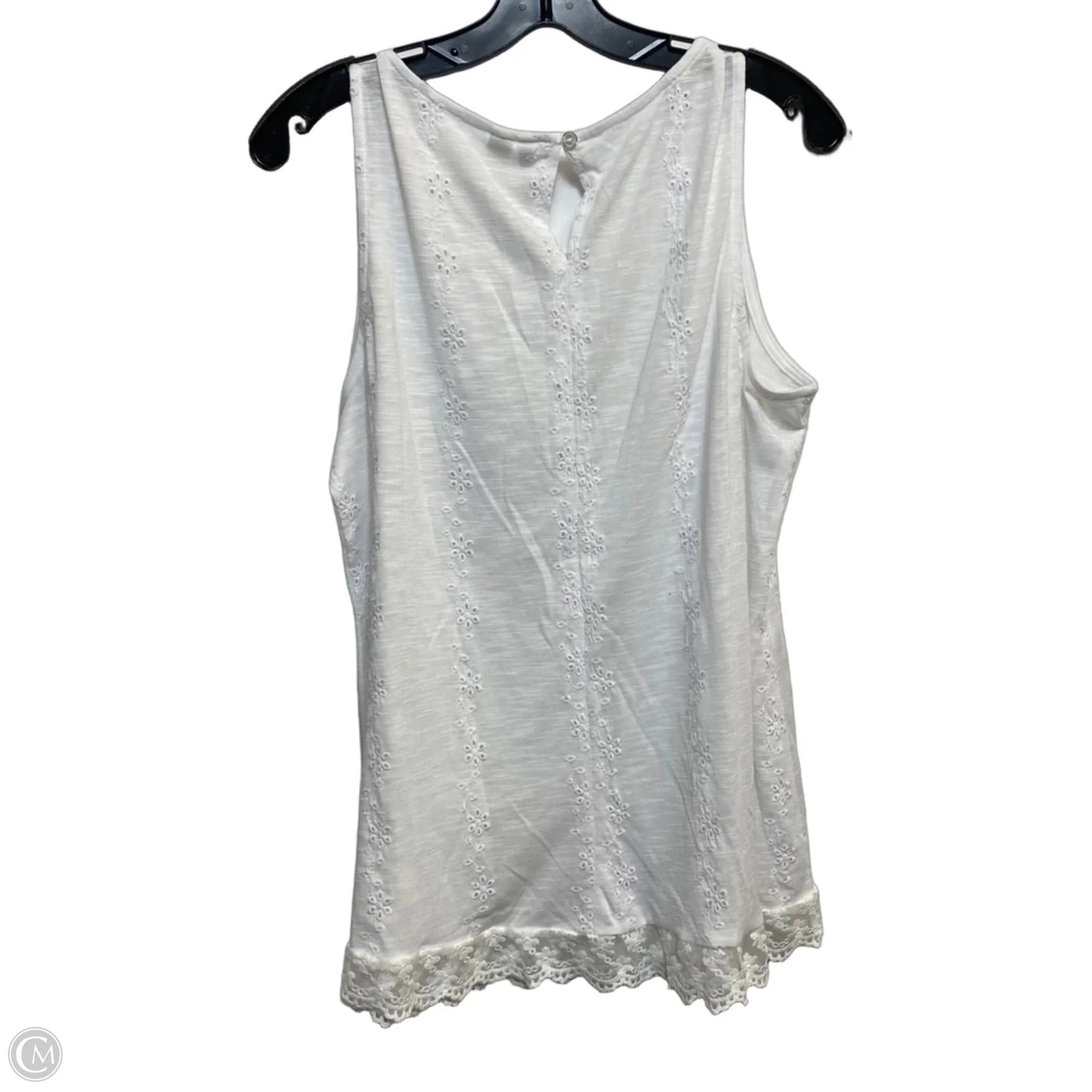 Top Sleeveless By Cato In White, Size: L