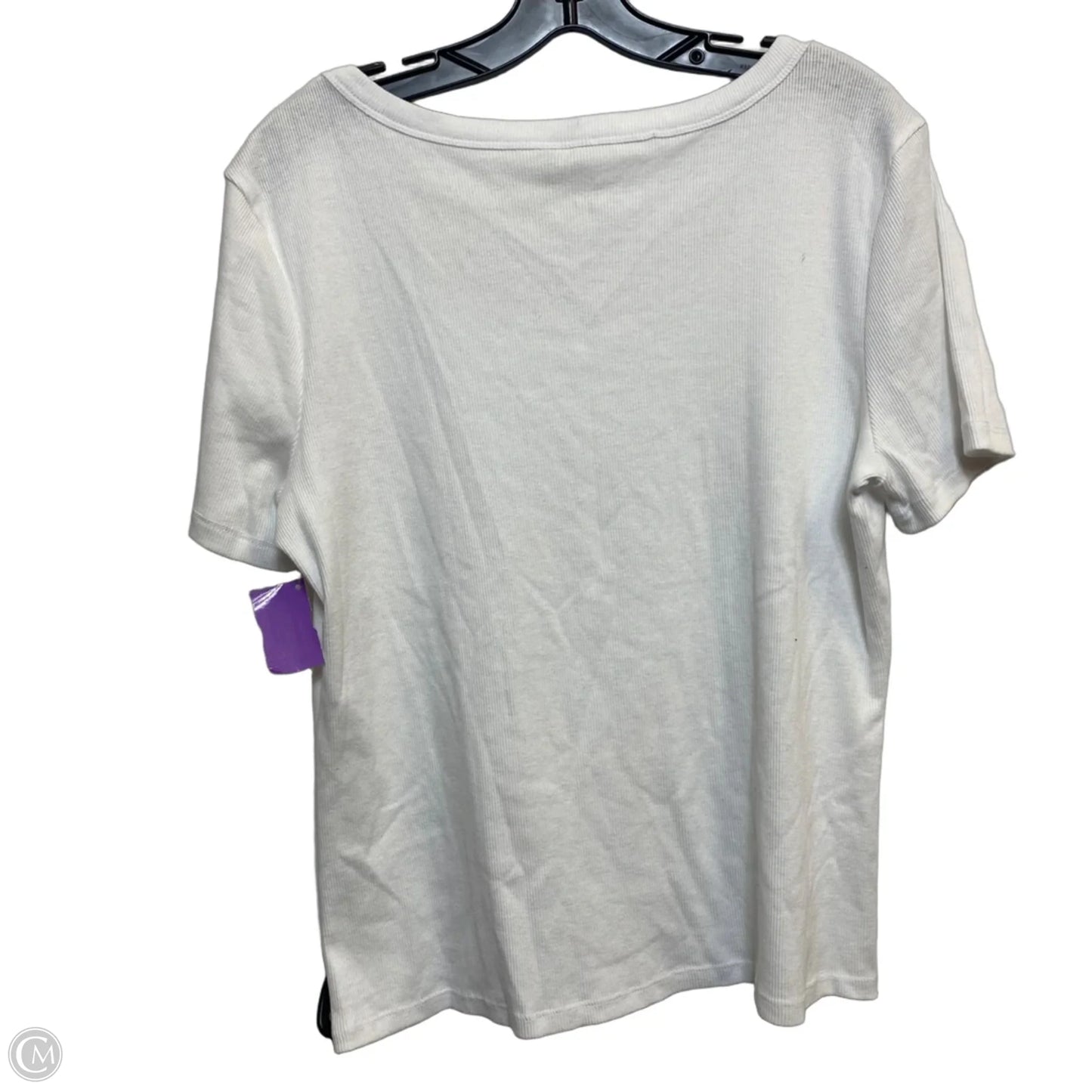 Top Short Sleeve By Cato In White, Size: Xl