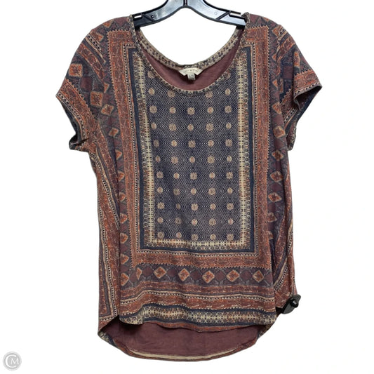 Top Short Sleeve By Lucky Brand In Multi-colored, Size: Xl