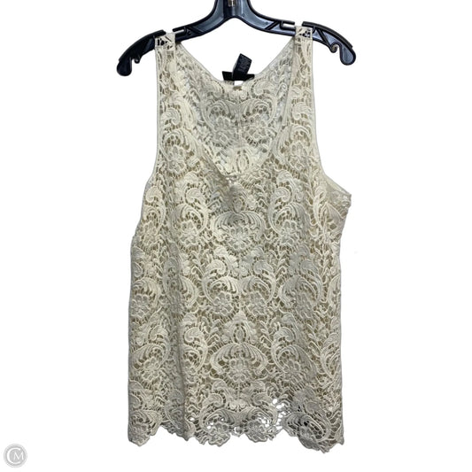Top Sleeveless By Lane Bryant In Cream, Size: 1x