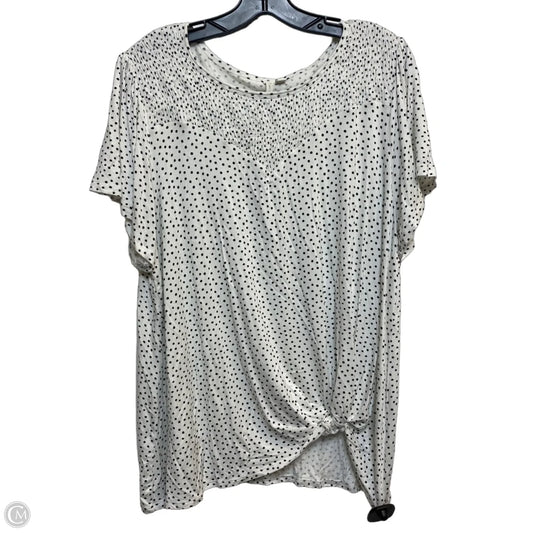 Top Short Sleeve By Cato In Black & White, Size: Xl
