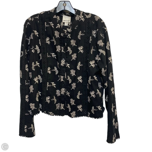 Top Long Sleeve By Industry In Black & Cream, Size: L