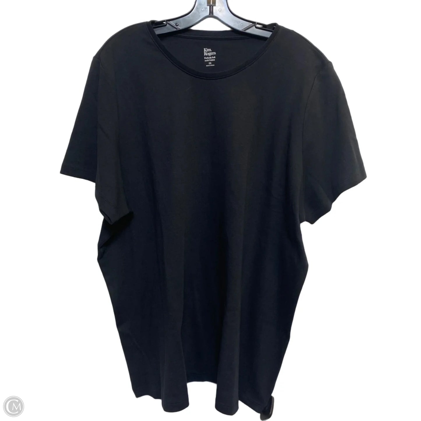Top Short Sleeve Basic By Kim Rogers In Black, Size: 2x