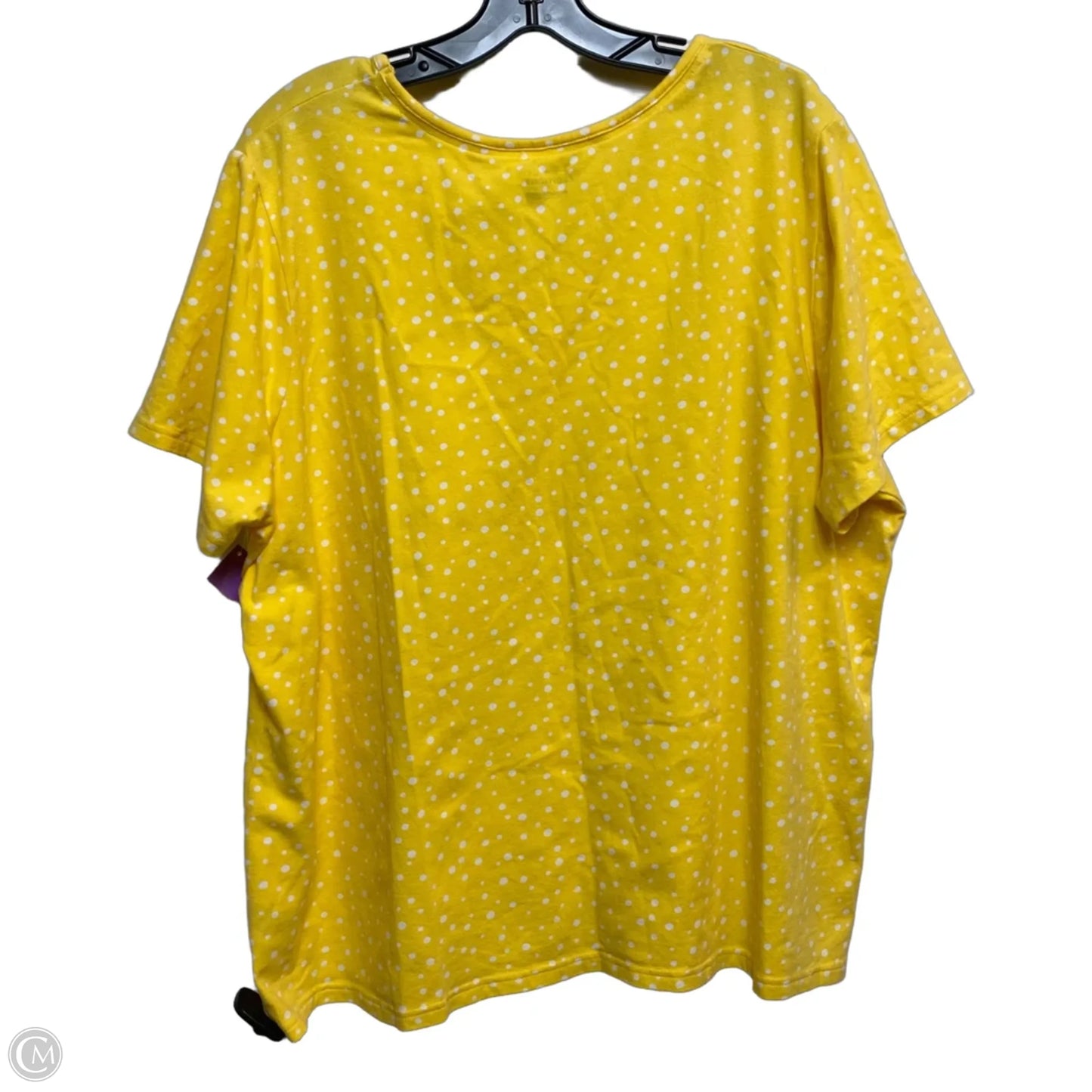 Top Short Sleeve By Basic Editions In Yellow, Size: 2x