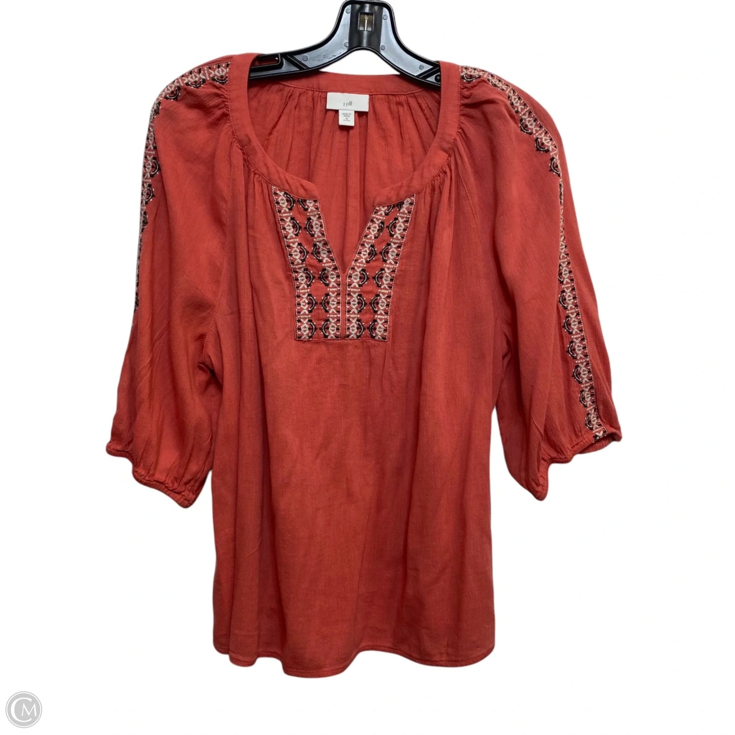 Top 3/4 Sleeve By J. Jill In Orange, Size: Mp
