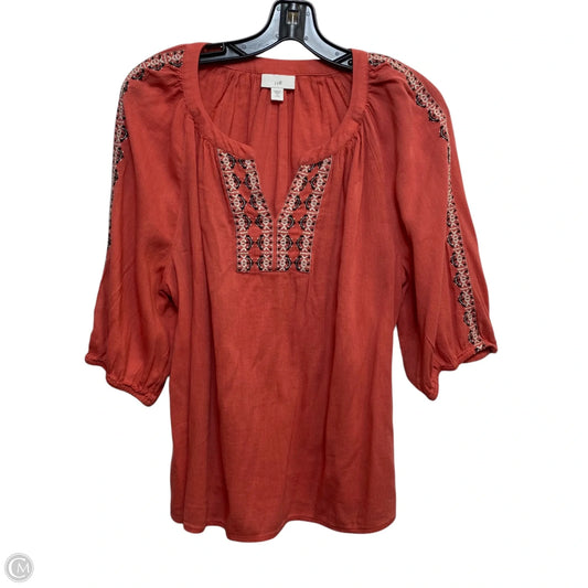 Top 3/4 Sleeve By J. Jill In Orange, Size: Mp