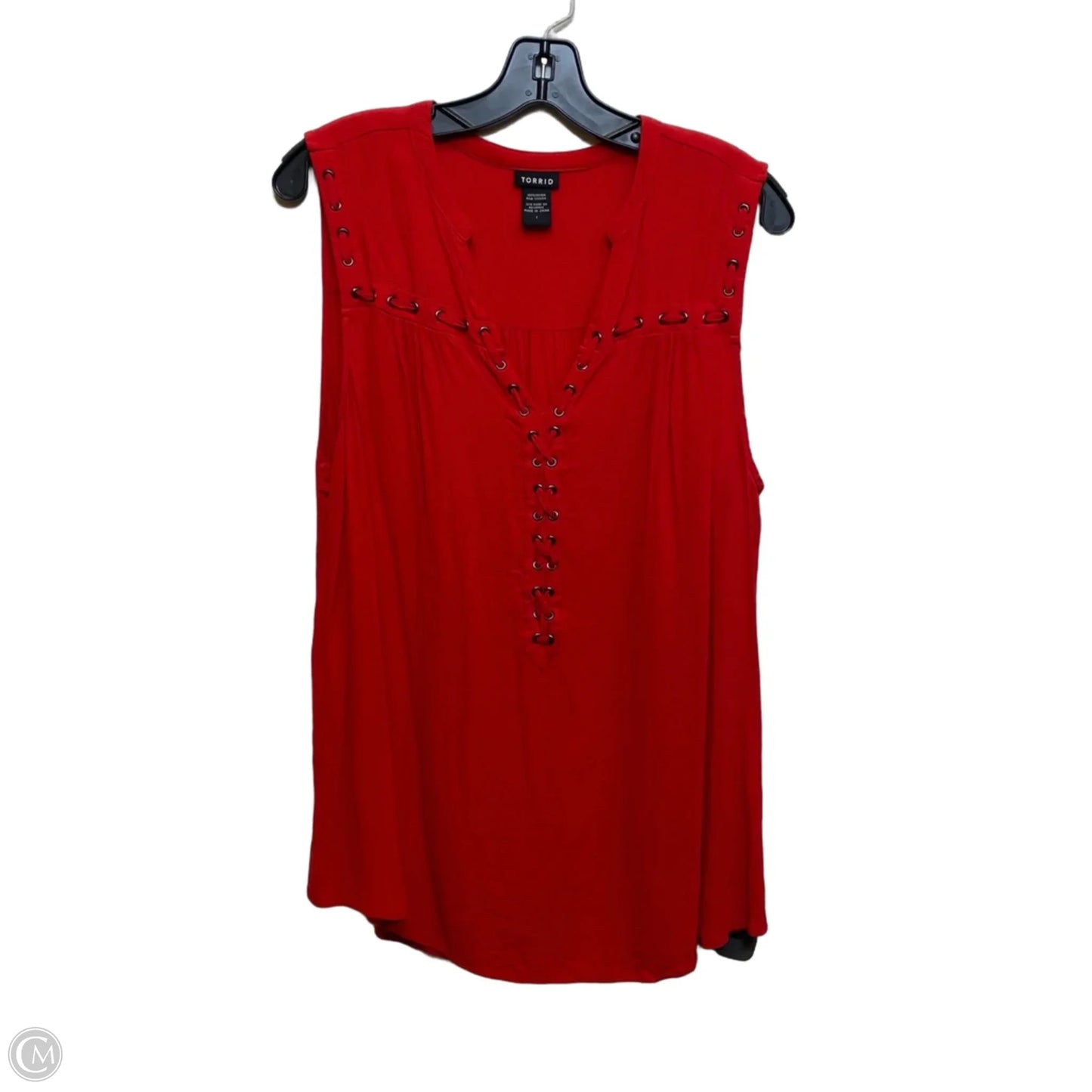 Top Sleeveless By Torrid In Red, Size: 1x