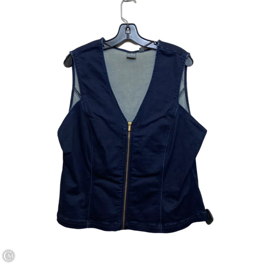 Top Sleeveless By New York Jean Company In Blue Denim, Size: Xxl