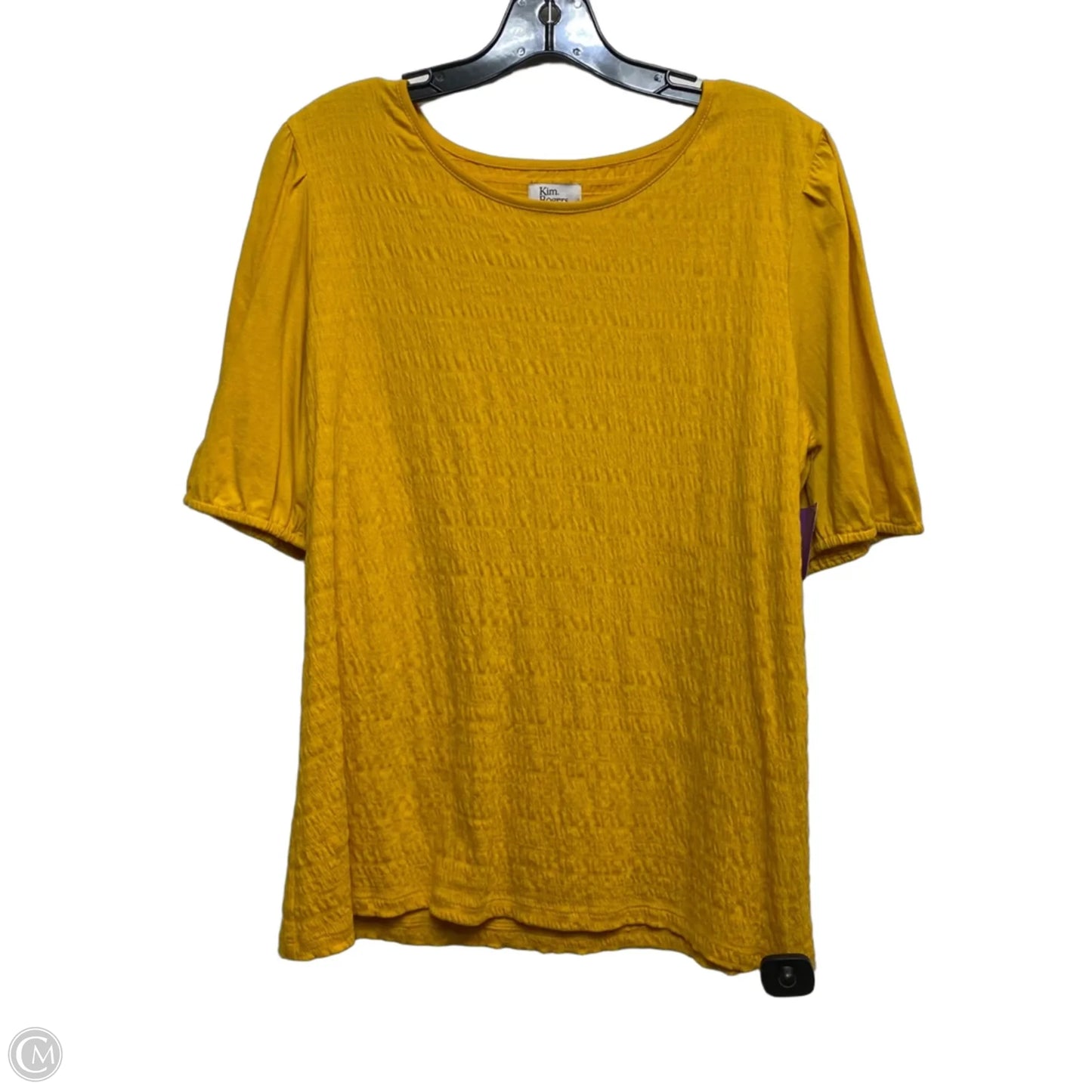 Top Short Sleeve By Kim Rogers In Yellow, Size: M