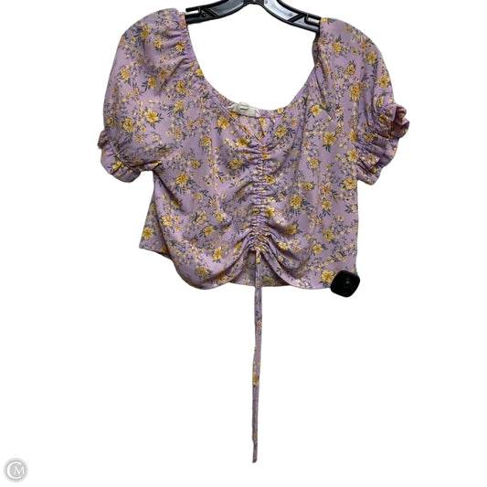 Top Short Sleeve By Pink Rose In Purple, Size: M