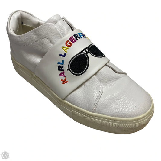 Shoes Designer By Karl Lagerfeld In White, Size: 8