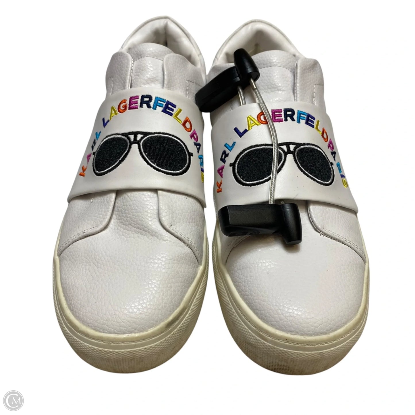Shoes Designer By Karl Lagerfeld In White, Size: 8
