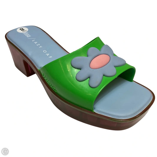 Sandals Heels Block By Melissa/Lazy Oaf In Green, Size: 8