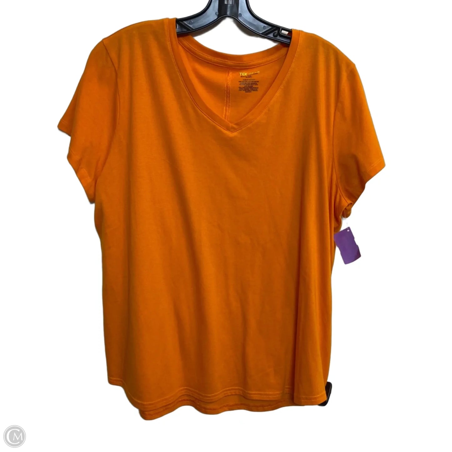 Athletic Top Short Sleeve By Tek Gear In Orange, Size: Xxl