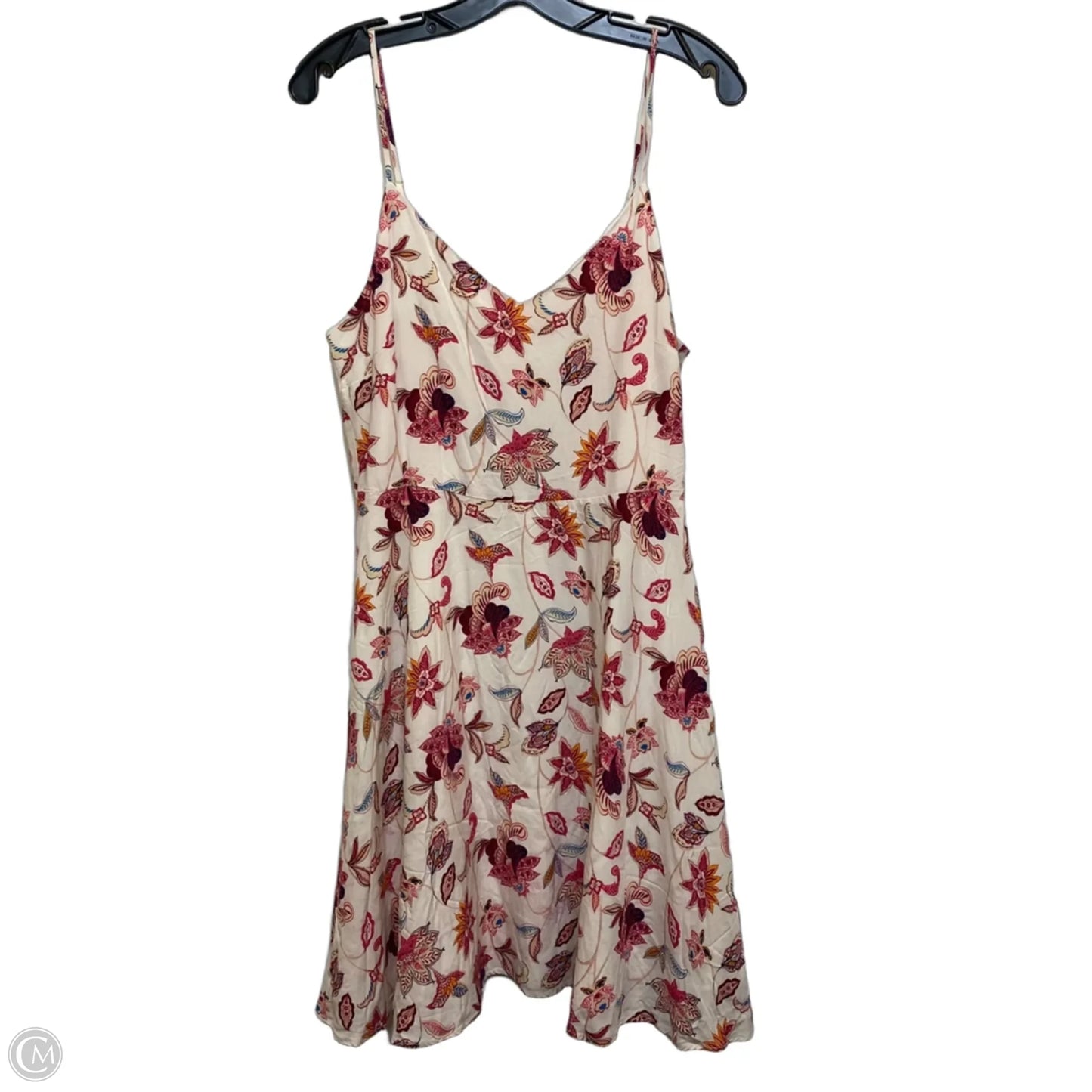 Dress Casual Short By Loft In Cream & Pink, Size: M