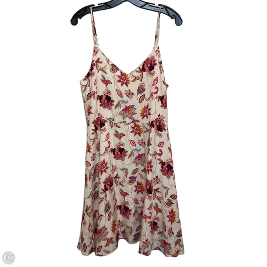 Dress Casual Short By Loft In Cream & Pink, Size: M