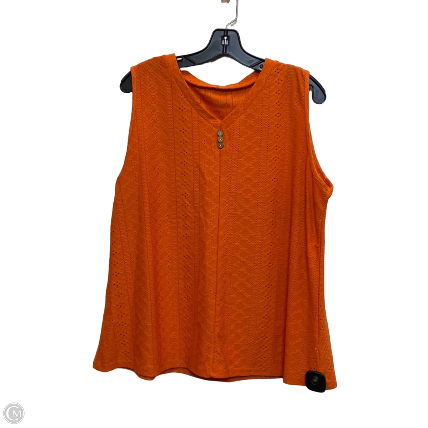Top Sleeveless By Cmf In Orange, Size: 2x