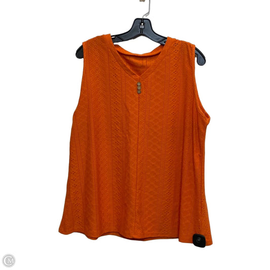 Top Sleeveless By Cmf In Orange, Size: 2x