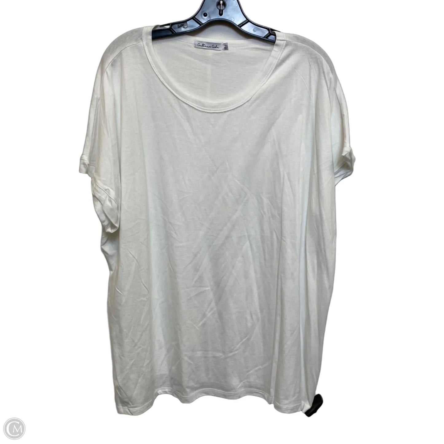 Top Short Sleeve By Culture Code In White, Size: 1x