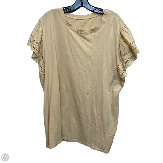 Top Short Sleeve By Clothes Mentor In Cream, Size: 3x
