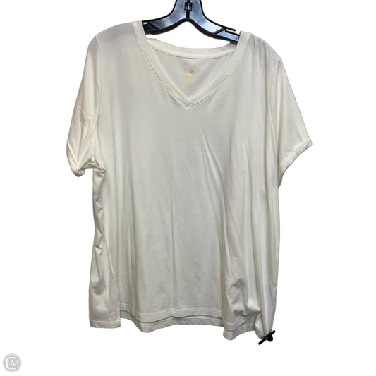 Top Short Sleeve By Belle By Kim Gravel In White, Size: 1x