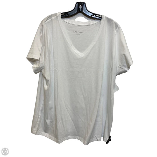 Top Short Sleeve By Ava & Viv In White, Size: 1x