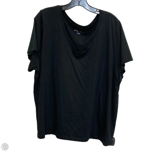 Top Short Sleeve By Ava & Viv In Black, Size: 1x