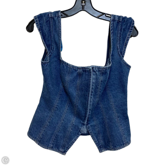 Top Sleeveless By Fore In Blue Denim, Size: S
