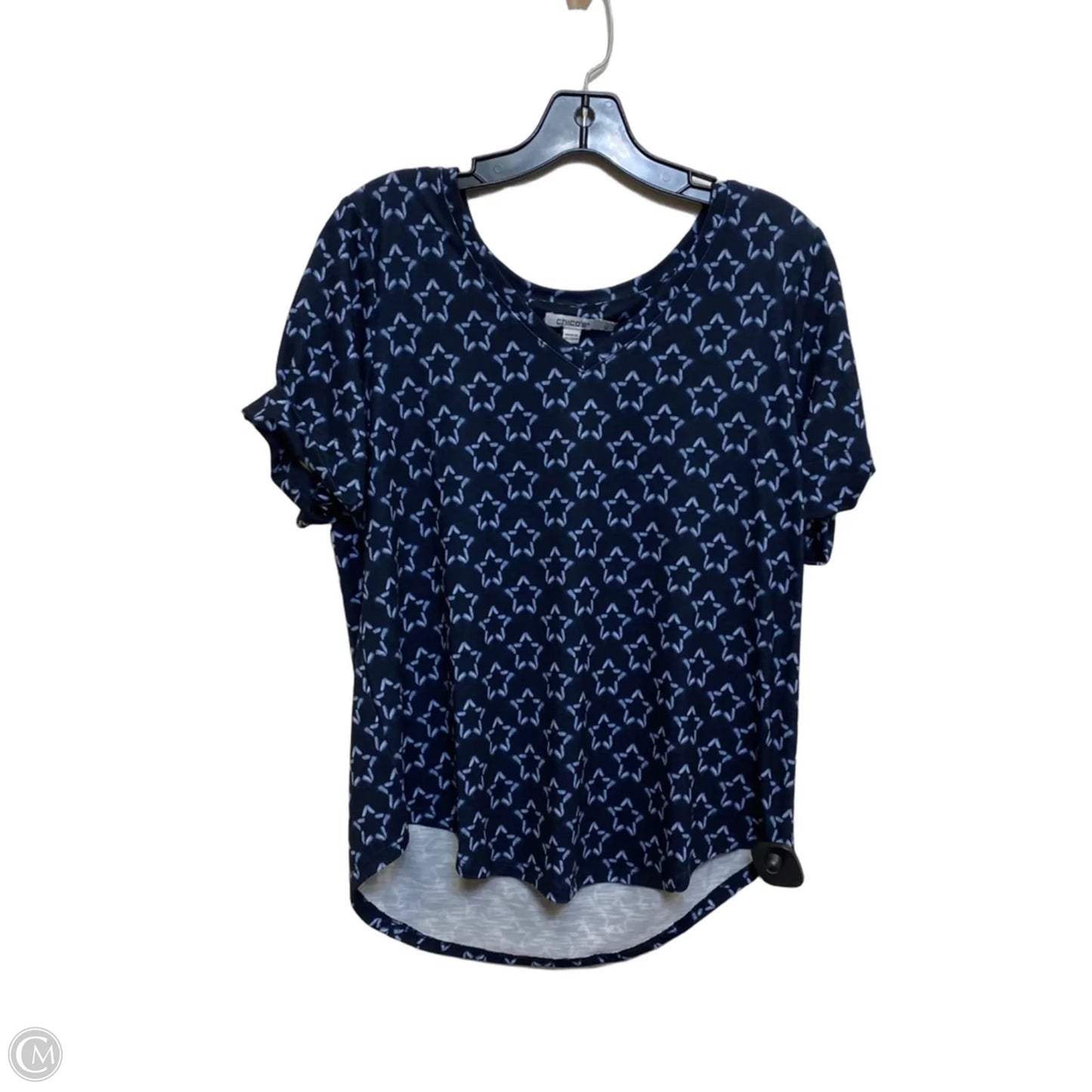 Top Short Sleeve By Chicos In Blue, Size: M