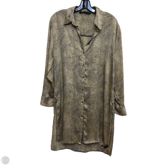 Dress Casual Midi By Zara In Black & Cream, Size: M
