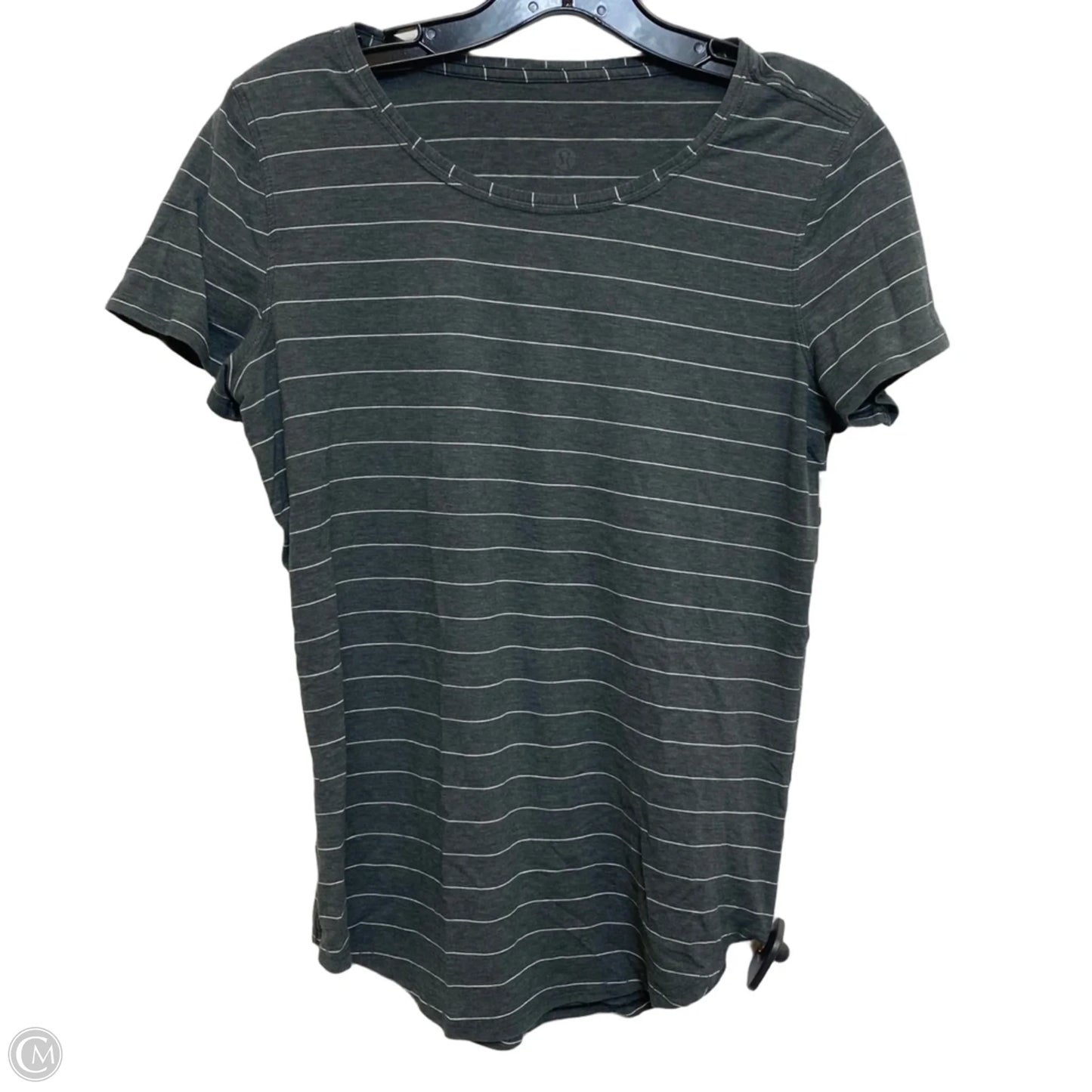 Athletic Top Short Sleeve By Lululemon In Grey, Size: S