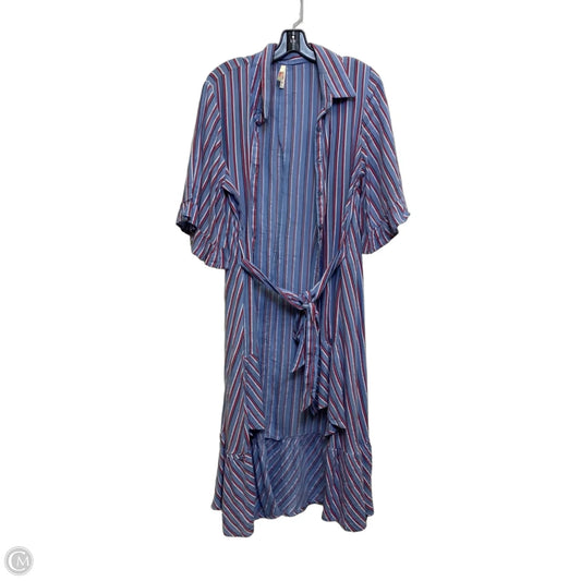 Dress Casual Midi By True Destiny In Blue & Red, Size: Xl