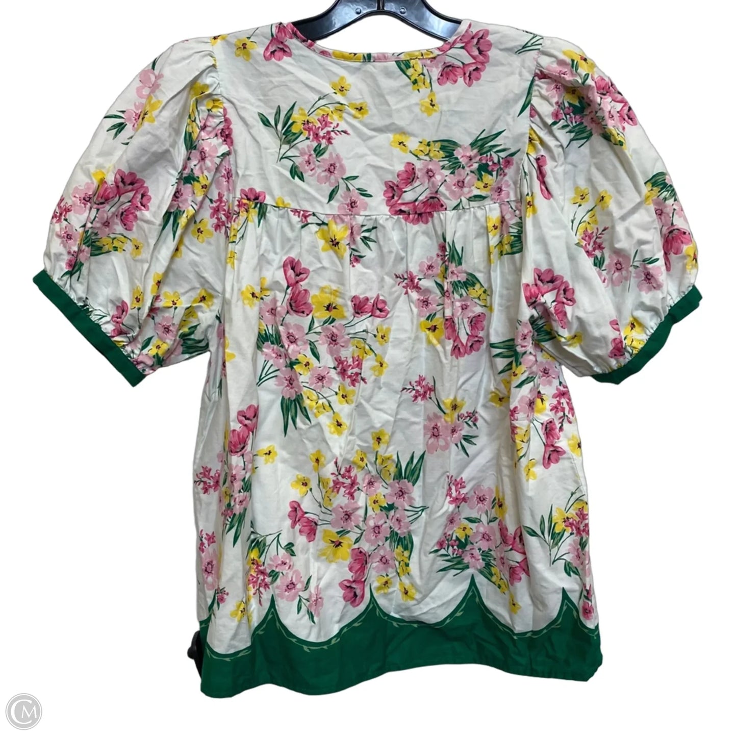 Top Short Sleeve By Crown And Ivy In Pink & White, Size: S