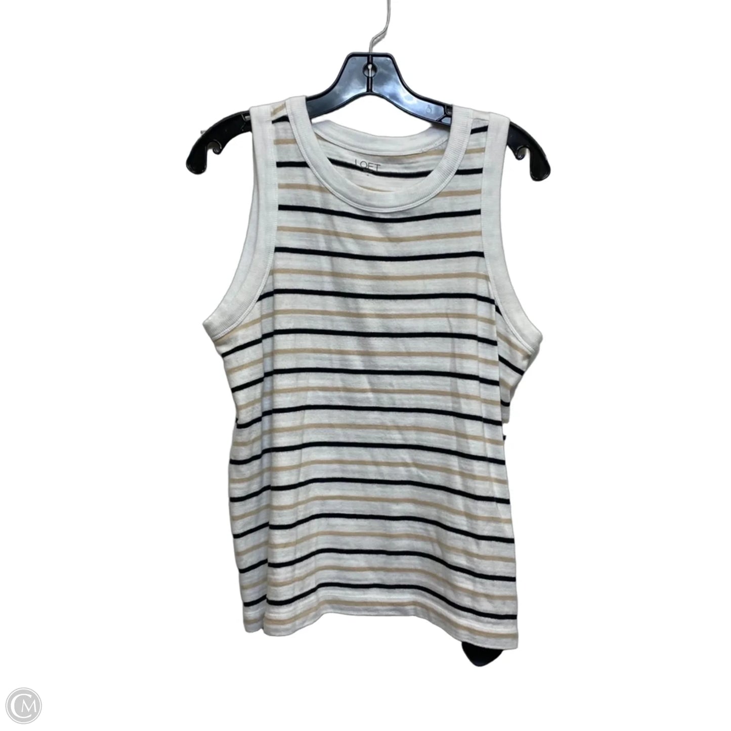 Top Sleeveless By Loft In Black & White, Size: M