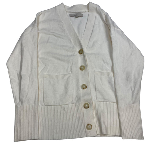 Cardigan By Loft In Cream, Size: Xs