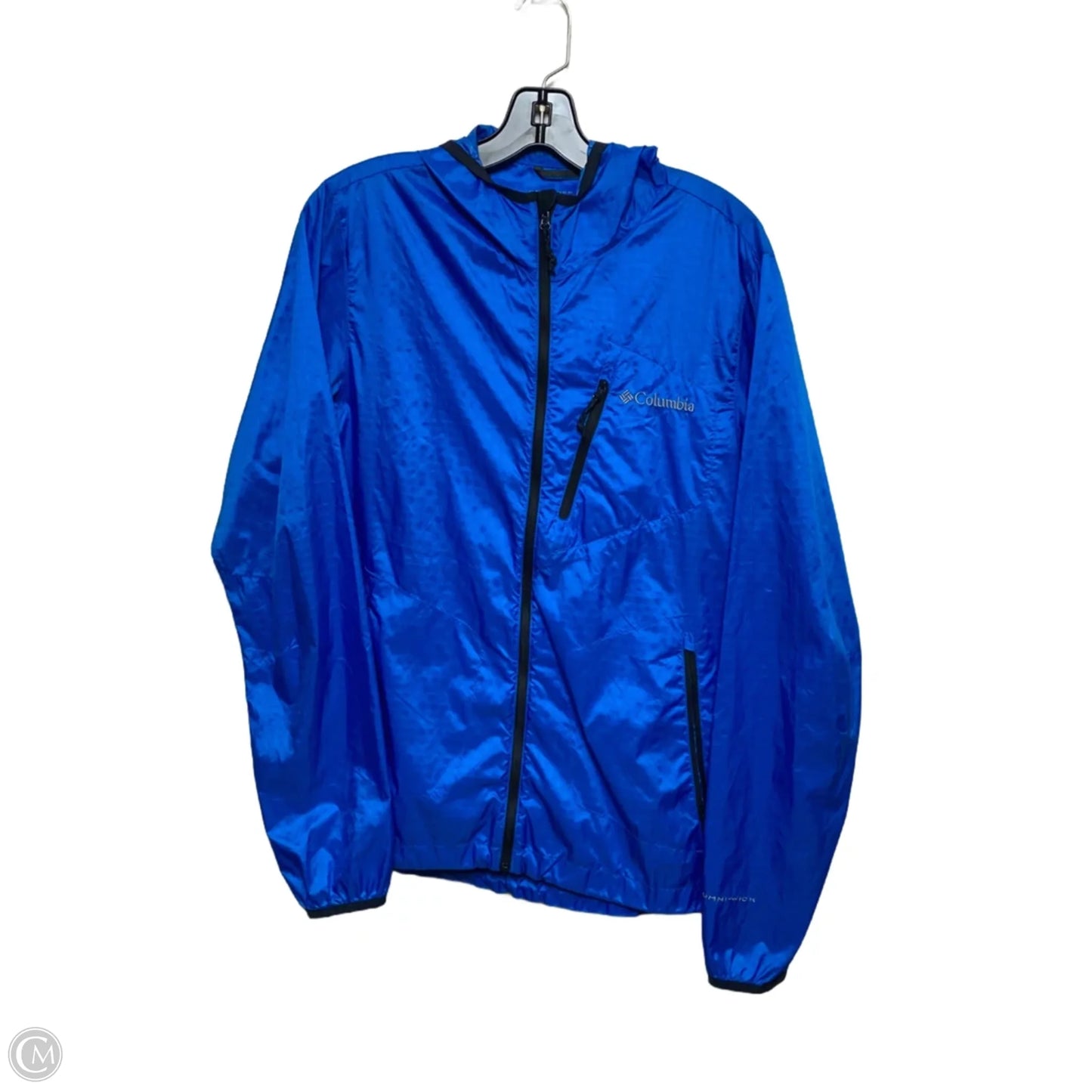 Jacket Windbreaker By Columbia In Blue, Size: M
