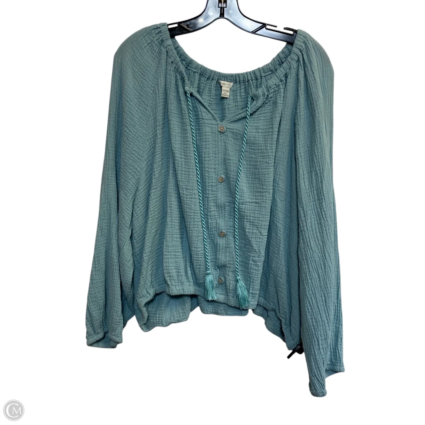 Top Long Sleeve By Cato In Blue, Size: 3x